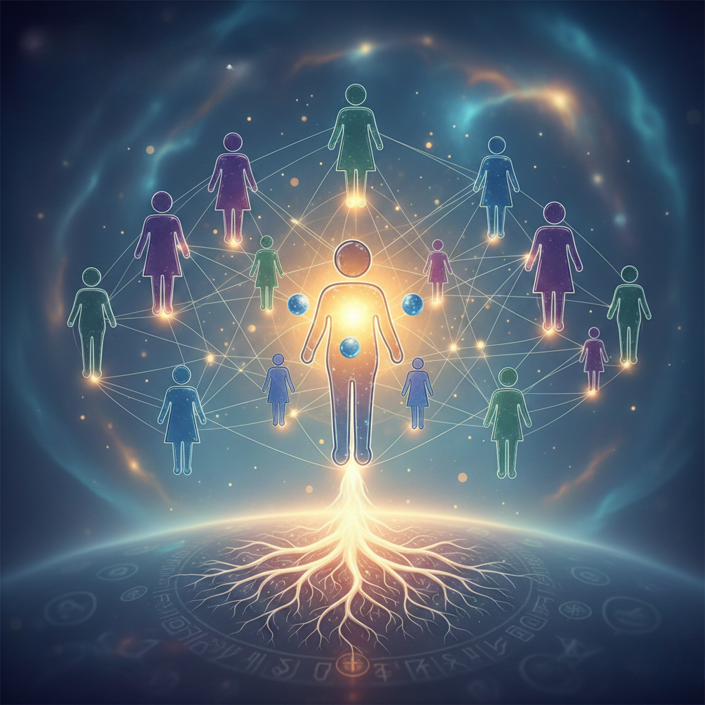 Abstract artistic background representing energy and systemic connection.